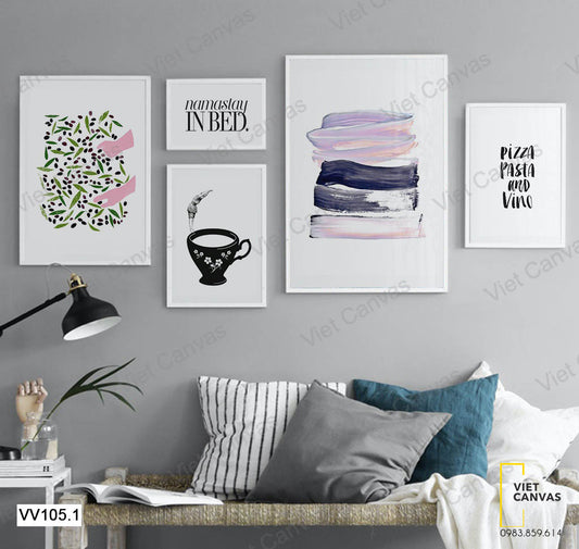 Bộ 5 Tranh Quotes Và Thức Uống - VV105.1