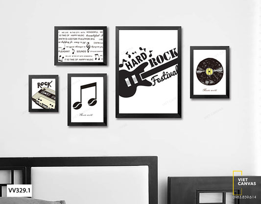 Bộ 5 Tranh Âm Nhạc - VV329.1
