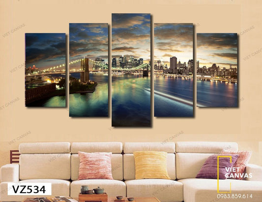Bộ 5 Tranh Thành Phố Về Đêm - VZ534
