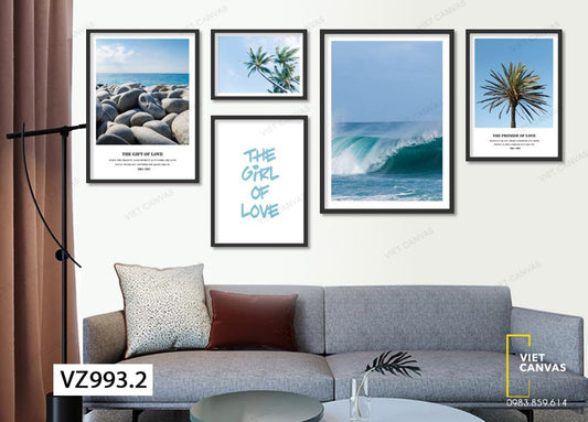 Bộ 5 Tranh Cảnh Biển Xanh - VZ993.2