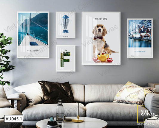 Bộ 5 Tranh Chú Chó Và Dòng Sông - VU045.1