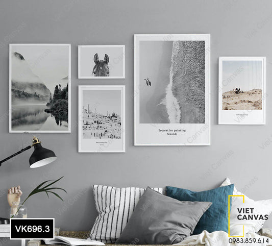 Bộ 5 Tranh Khu Rừng, Góc Phố, Hươu Và Sa Mạc - VK696.3