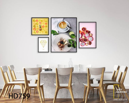 Bộ 4 Tranh Trái Cây Rực Rỡ - HD759