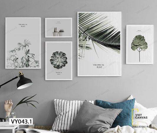 Bộ 5 Tranh Lá Cây Xanh - VY043.1