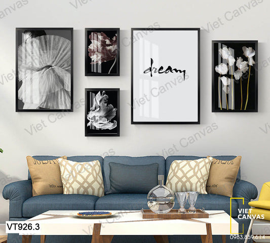 Bộ 5 Tranh Cô Gái Và Hoa - VT926.3