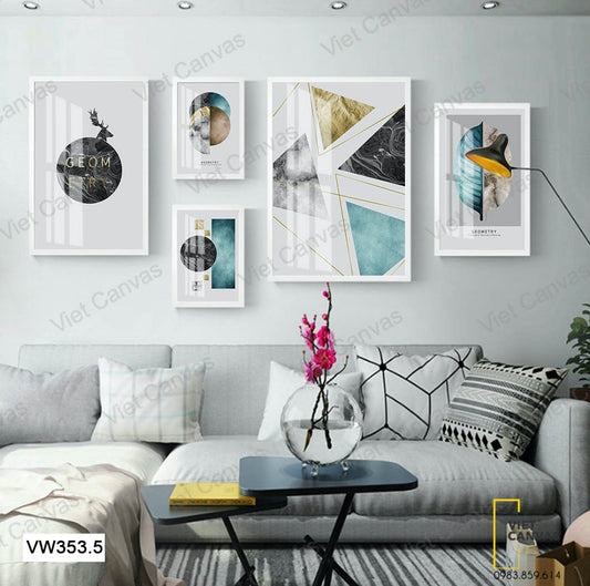 Bộ 5 Tranh Vũ Trụ Và Sắc Màu Ấn Tượng - VW353.5