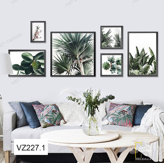 Bộ 6 Tranh Cây Lá Nhiệt Đới - VZ227.1