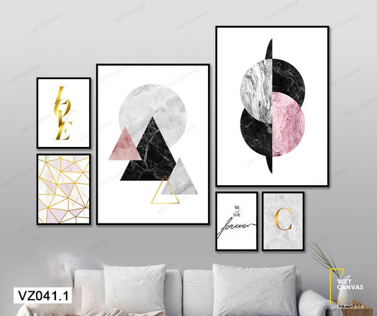 Bộ 6 Tranh Hình Học Đơn Giản - VZ041.1