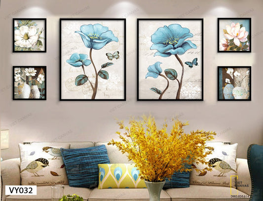 Bộ 6 Tranh Hoa Đua Nhau Khoe Sắc - VY032