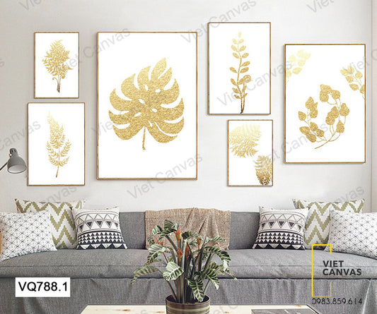 Bộ 6 Tranh Lá Cây Vàng - VQ788.1
