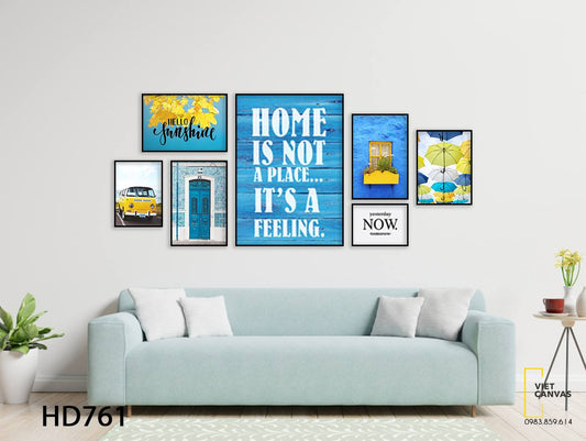 Bộ 7 Tranh Xe Ô Tô, Những Chiếc Ô, Khung Cửa Sổ Và Quotes - HD761