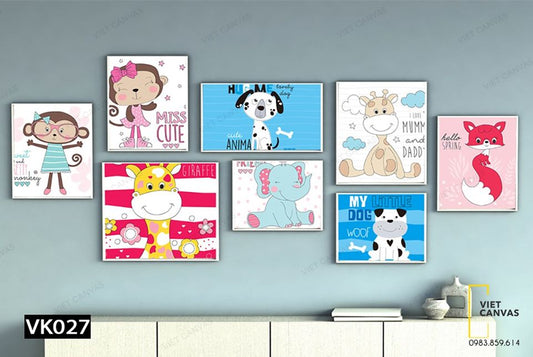 Bộ 8 Tranh Hoạt Hình Dễ Thương - VK027