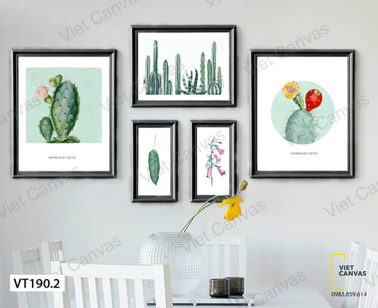 Bộ 5 Tranh Cây Xương Rồng - VT190.2