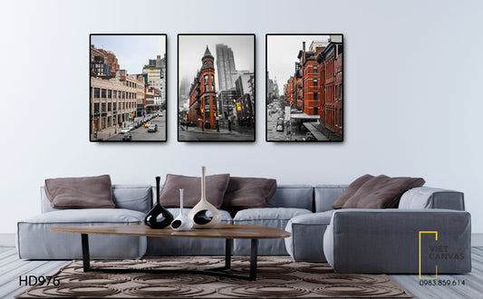Bộ 3 Tranh Thành Phố Tây Âu Hiện Đại - HD976