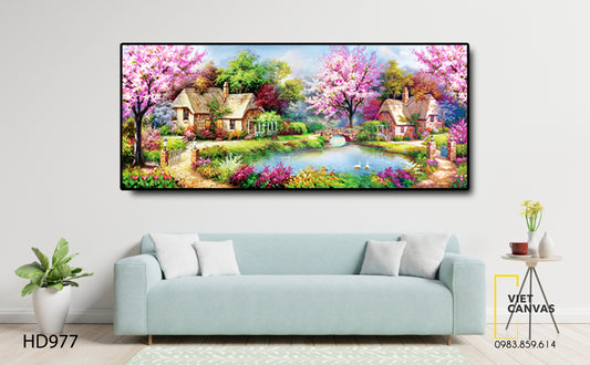 Tranh Đồng Quê Vào Mùa Xuân - HD977