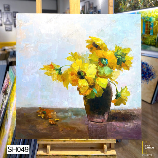 Tranh Sơn Dầu Lọ Hoa Vàng - SH049