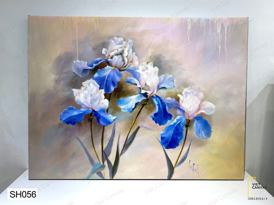 Tranh Sơn Dầu Hoa Xanh - SH056
