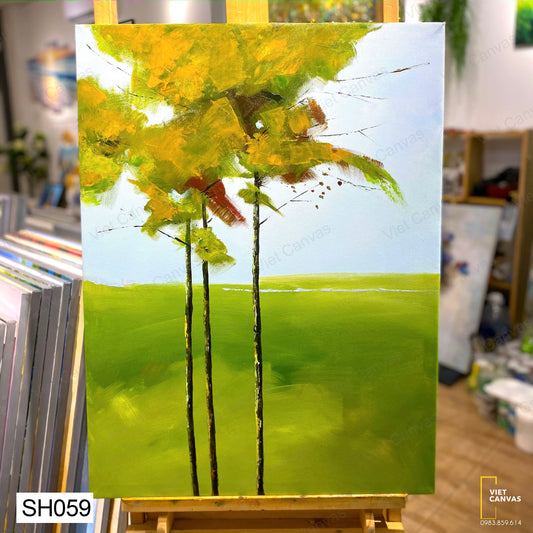 Tranh Sơn Dầu Cây Trên Đồi - SH059