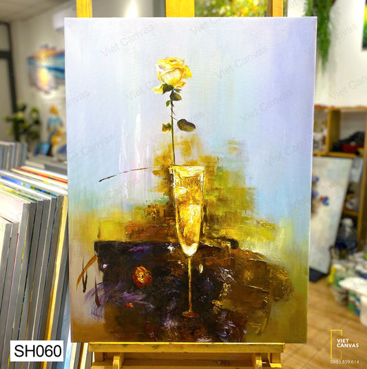 Tranh Sơn Dầu Hoa Hồng Vàng - SH060
