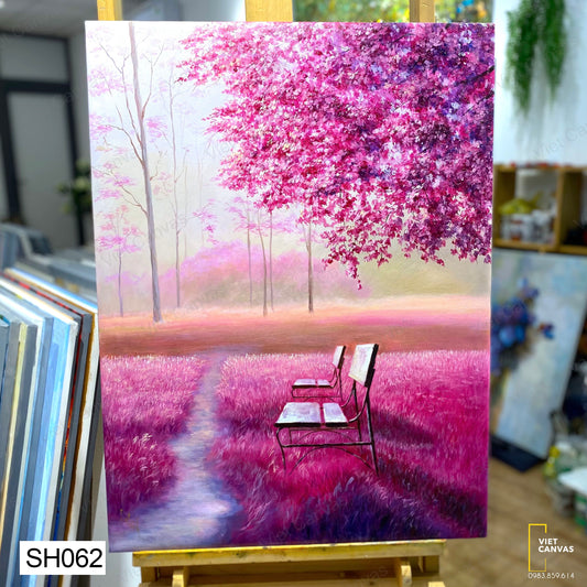 Tranh Sơn Dầu Khu Vườn Tím  - SH062
