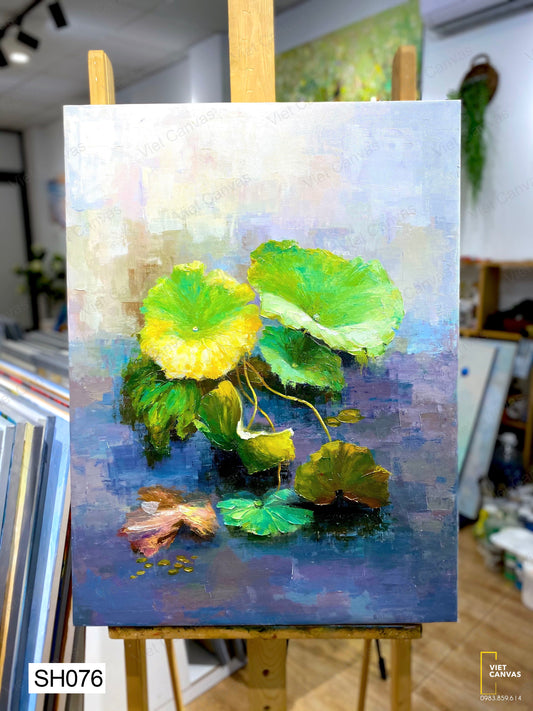 Tranh Sơn Dầu Lá Sen - SH076