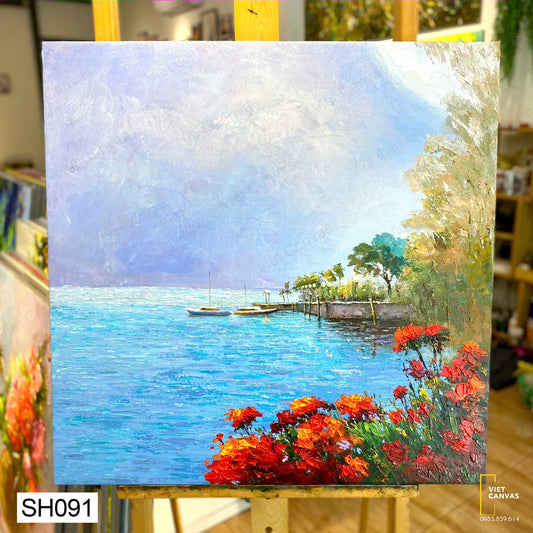 Tranh Sơn Dầu Biển Xanh - SH091