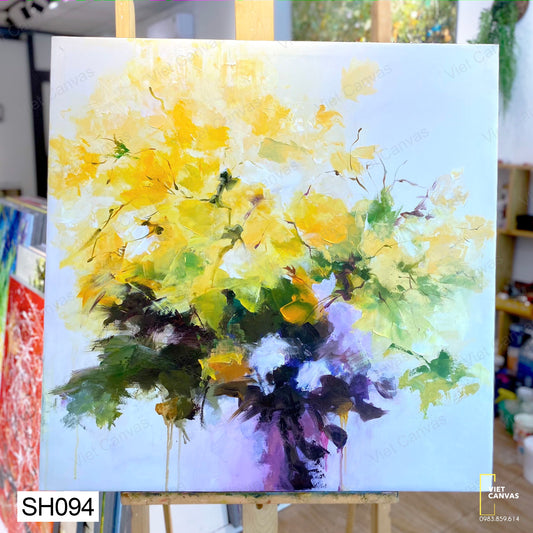 Tranh Sơn Dầu Lọ Hoa Vàng - SH094
