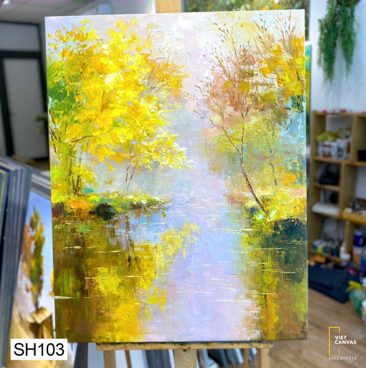 Tranh Sơn Dầu Rừng Và Sông - SH103