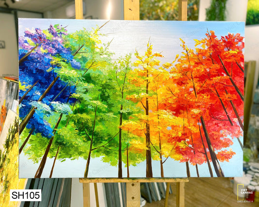 Tranh Acrylic Rừng Cây Sắc Màu - SH105
