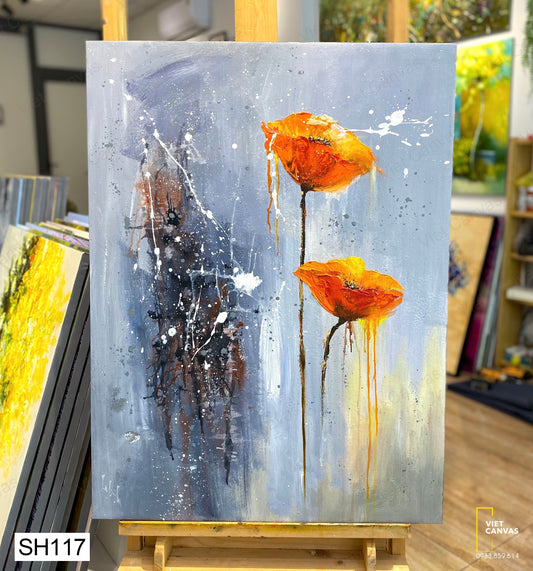Tranh Sơn Dầu Bông Hoa Cam  - SH117