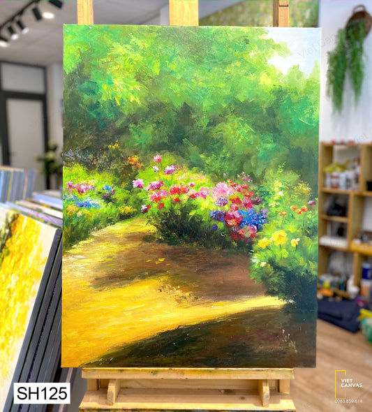 Tranh Sơn Dầu Bụi Hoa - SH125