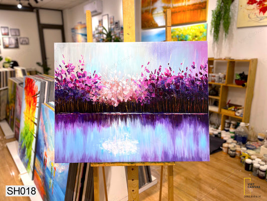 Tranh Sơn Dầu Hoa Tím- SH018
