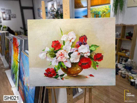 Tranh Sơn Dầu Lọ Hoa Tĩnh Vật - SH021