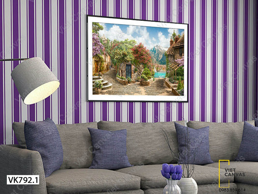 Tranh Những Ngôi Nhà Đầy Hoa - VK792.1