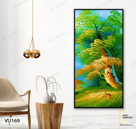 Tranh Đôi Hươu Và Rừng Cây - VU169