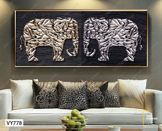 Tranh Hai Chú Voi Con - VY778