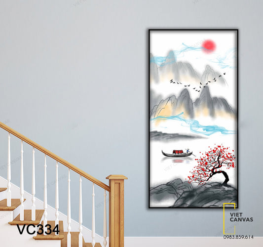 Tranh Cây Hoa Và Cảnh Sông Núi - VC334