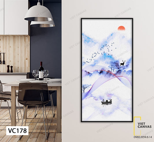 Tranh Người Lái Đò Trên Sông Và Hươu - VC178