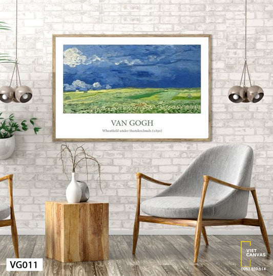 Tranh Wheatfield Under Thunderclouds, Van Gogh - VG011