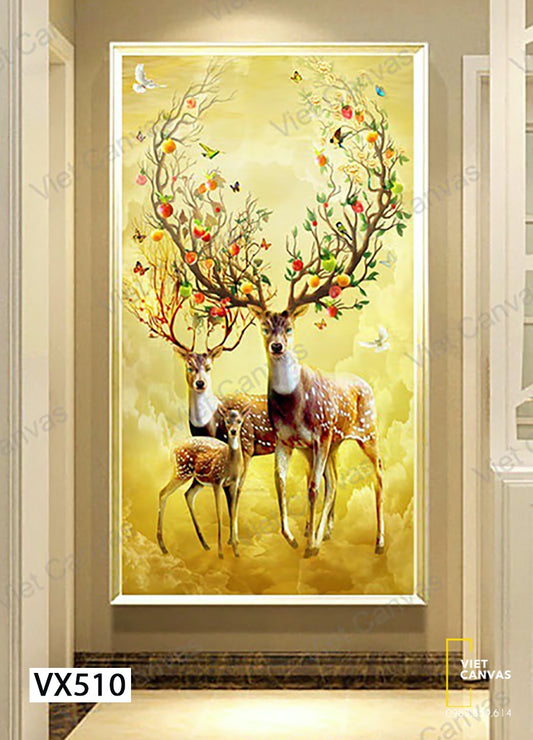 Tranh Ba Chú Hươu Đặc Sắc - VX510