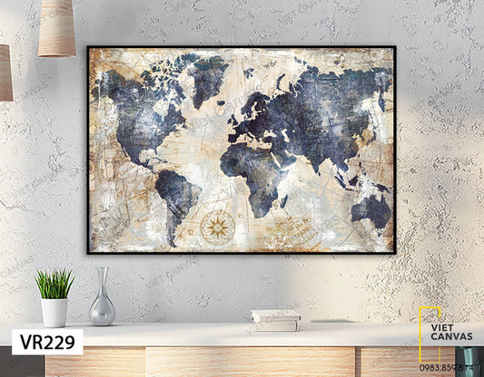 Tranh Bản Đồ Châu Lục - VR229