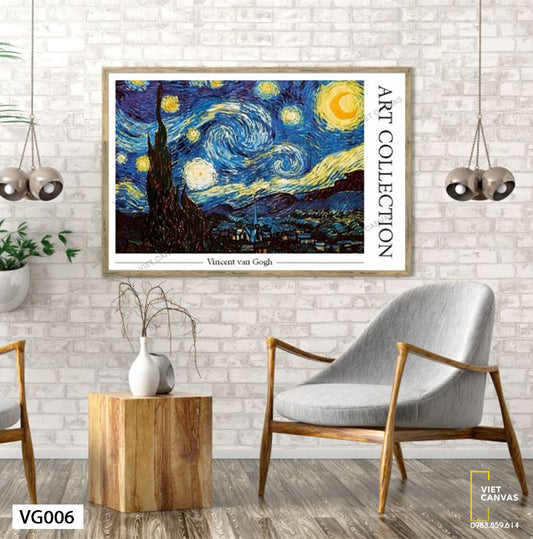Tranh Bầu Trời Đầy Sao, Van Gogh - VG006