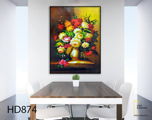 Tranh Bình Hoa Đa Sắc - HD874