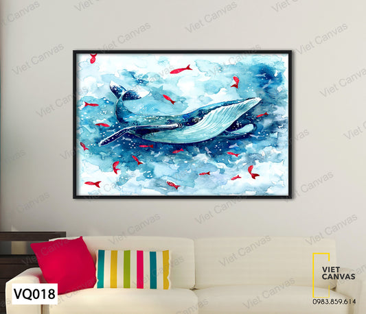 Tranh Cá Mẹ Và Đàn Cá - VQ018