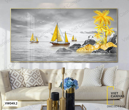 Tranh Cánh Buồm Vàng Ngoài Khơi - VW049.2