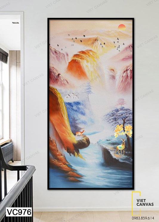 Tranh Cảnh Non Nước Núi Đồi Hùng Vĩ - VC976