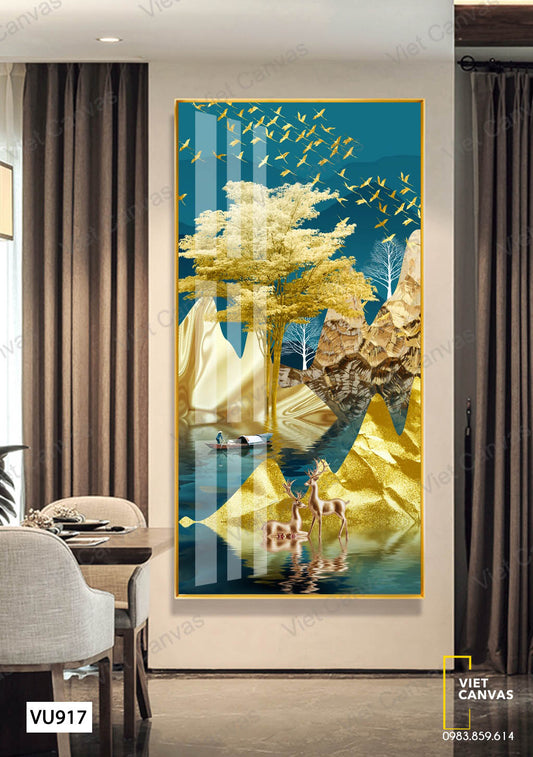 Tranh Cây Và Núi Sông - VU917