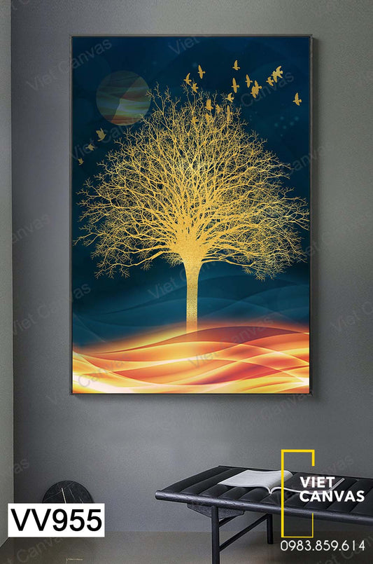 Tranh Cây Và Đàn Chim - VV955