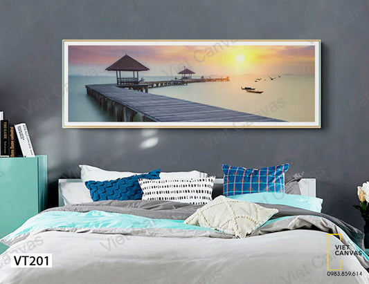 Tranh Cây Cầu Dòng Sông Và Ánh Mặt Trời - VT201