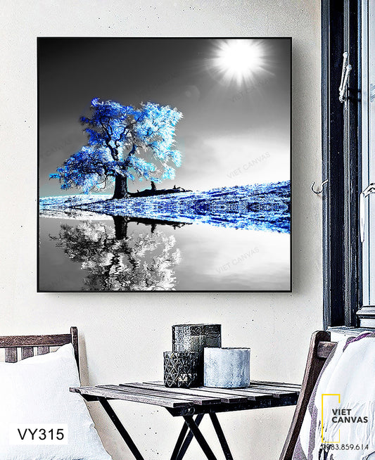 Tranh Cây Cổ Thụ Và Mặt Trời - VY315